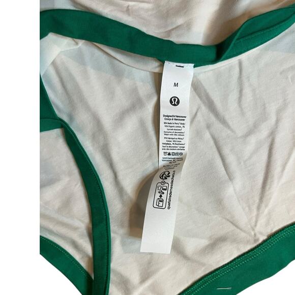 Lululemon Organic Cotton High neck ringer tank size M White/Green - Picture 4 of 4